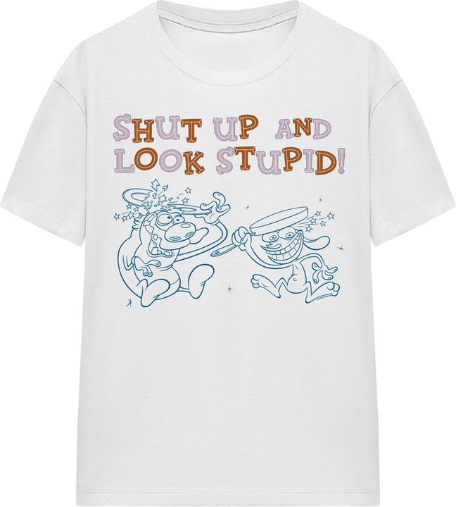 Immagine prodotto Ren & Stimpy Shut Up And Look Stupid! Maglietta Adulto Unisex (L)