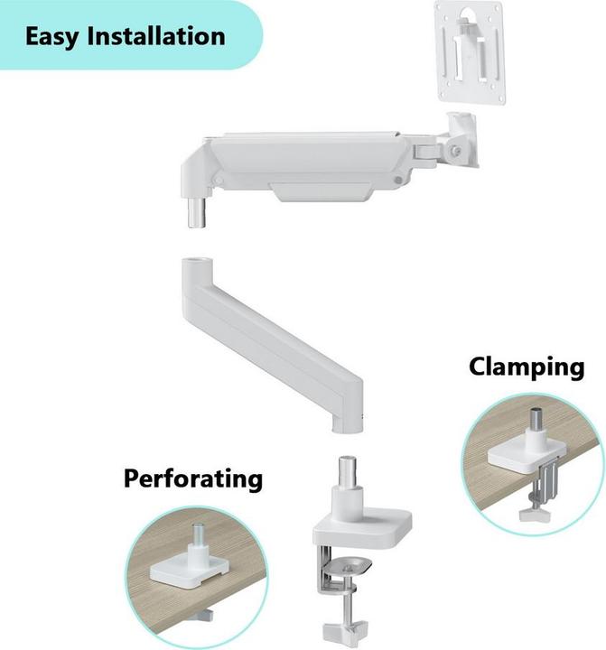 Produktbild Gembird Full-motion desk display mounting arm 17"-32" white (Tisch, 32", 10 kg)