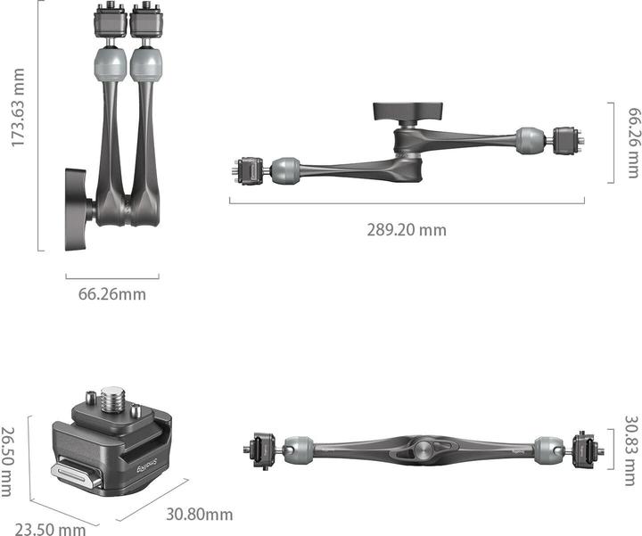 Productafbeelding SmallRig HawkLock H21 Quick Release Rosette Magic Arm (11") 4489 (Zwevend statief)