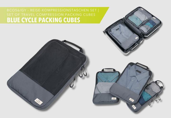 Produktbild Troika Kompressionstaschen Set BLUE CYCLE PACKING CUBES