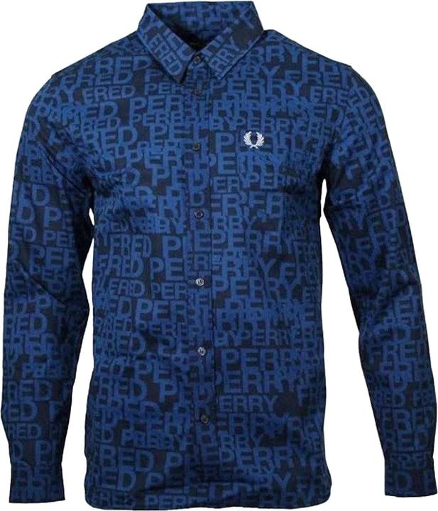 Immagine prodotto Fred Perry Camicia Logo sul Intera Superficie Manica Lunga Uomo (S)