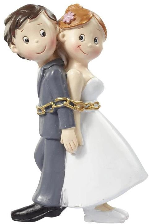Hobby Fun Mini figura coppia di sposi in catene 8 cm
