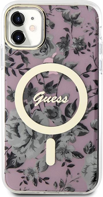 Immagine prodotto Guess GUHMN61HCFWSP Custodia rigida iPhone 11 / Xr 6,1" różowy/rosa Flower MagSafe (Apple iPhone 11)