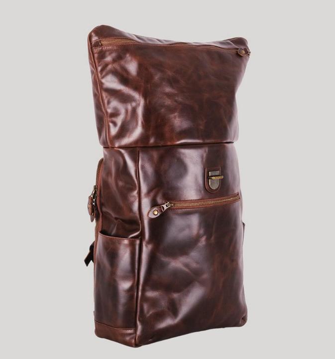 Actual product image Buckle & Seam Rolltop backpack Nomad Brown/Dots (28 l)