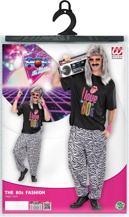 Actual product image Widmann Zebra Pants 80s (M, L)