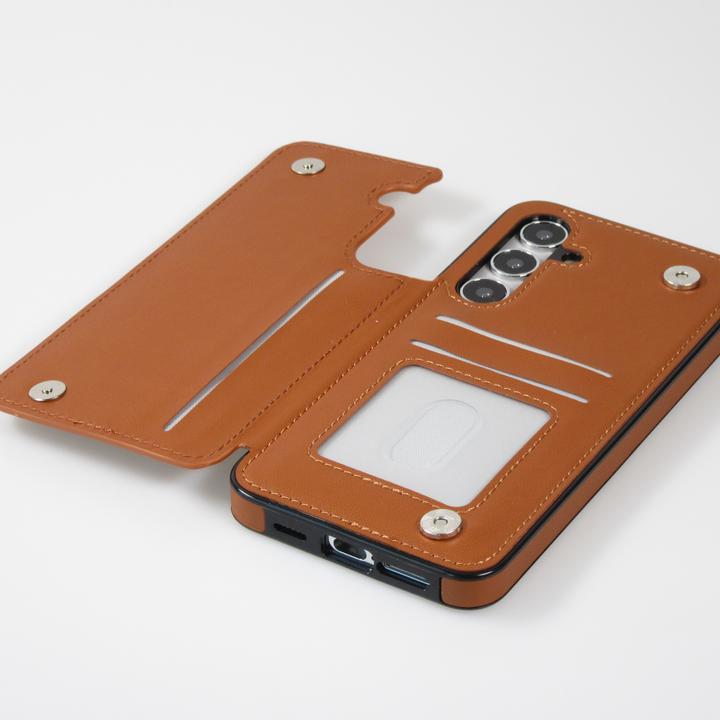 Actual product image PhoneLook Coque Etui en silicone avec surface en similicuir et porte-monnaie pliable (Samsung Galaxy S24+)