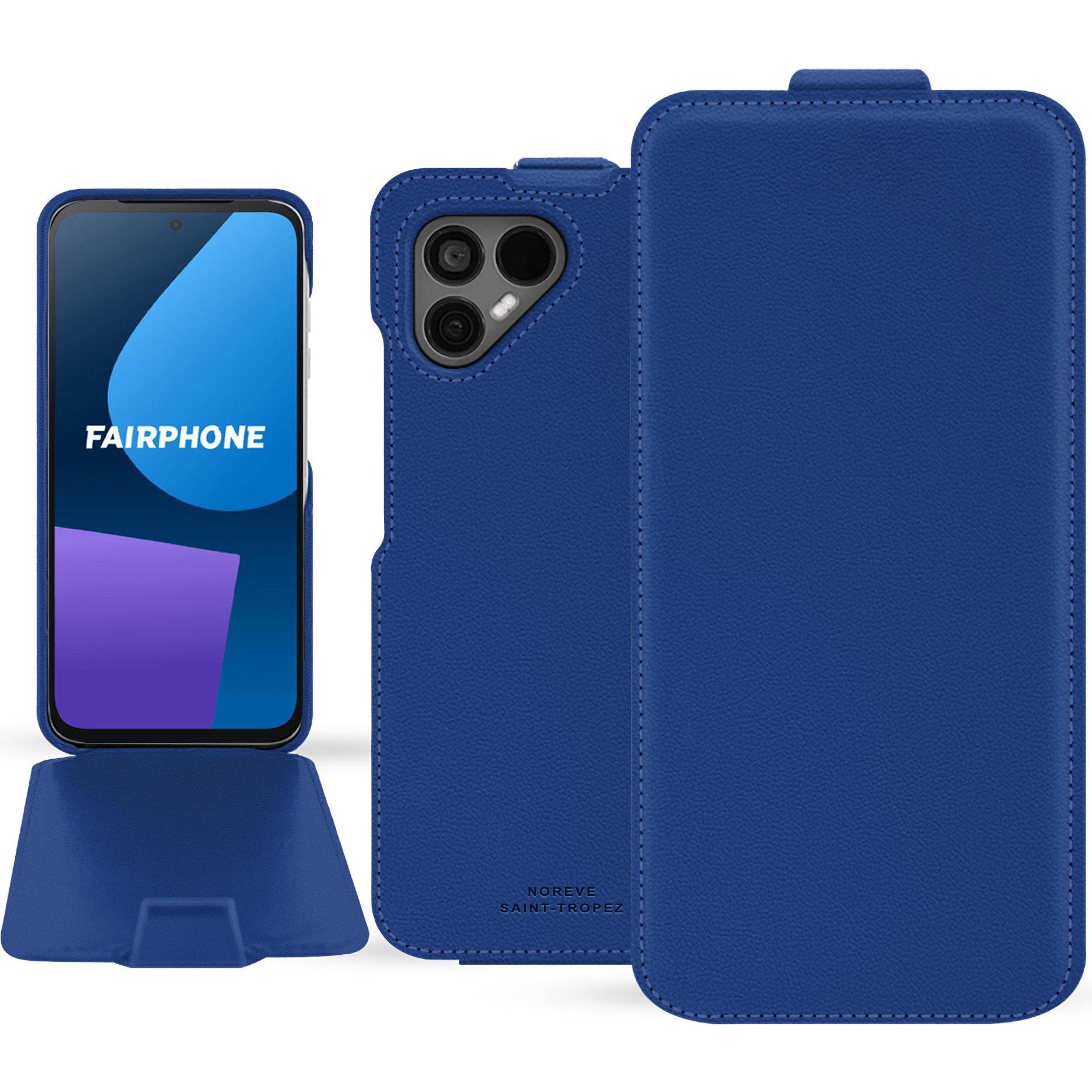 Noreve Lederschutzhülle vertikal (OnePlus 5), Smartphone Hülle, Blau