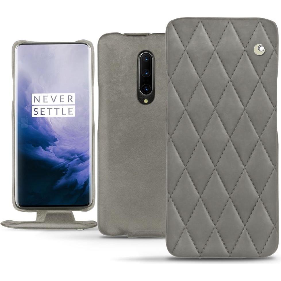 Noreve Lederschutzhülle vertikal (OnePlus 7 Pro), Smartphone Hülle, Grau