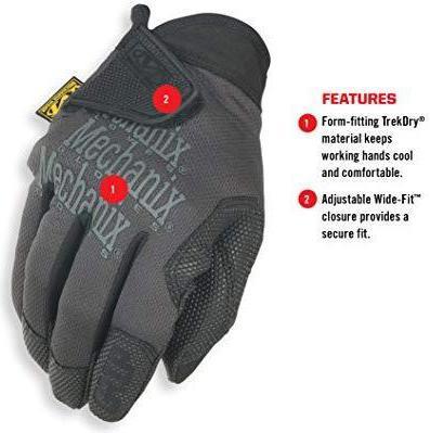 Produktbild Mechanix Wear Gloves Mechanix Specialty Grip black / gray size 11 / XL. Velcro, rubber palm, Trek Dry (11, XL)