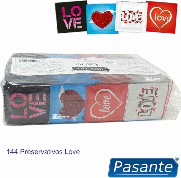 Image du produit Pasante Love" (emballage de réserve) 144 préservatifs à motif avec forme libertine Comfort (144 pcs)