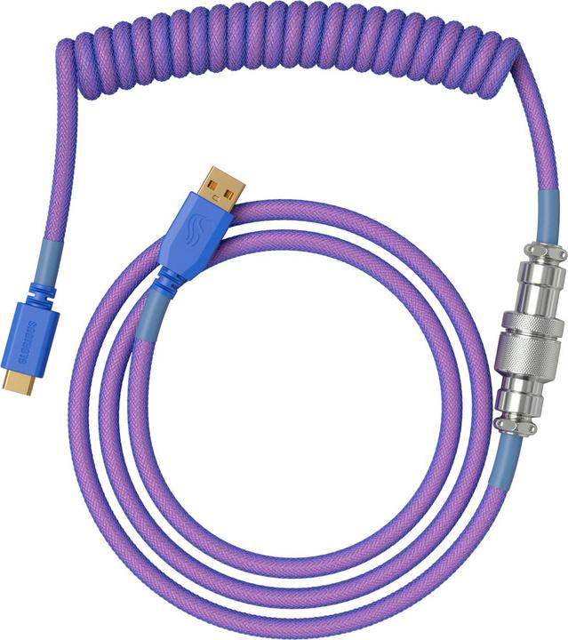 Glorious GMMK Coiled Cable Nebula, coiled cable, USB-C/USB-A - purple/silver (1.40 m)