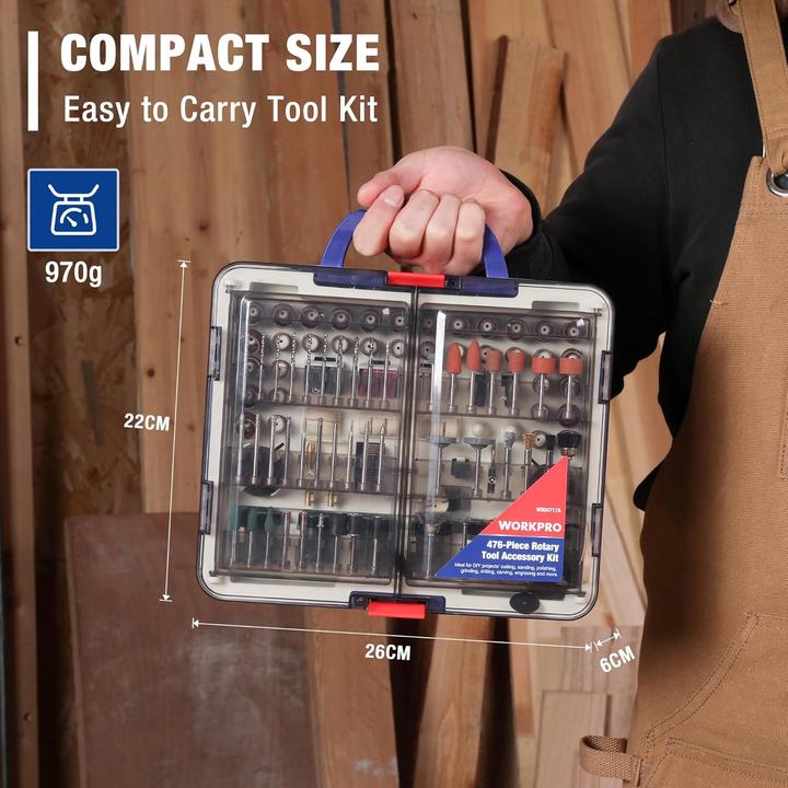 Actual product image Workpro Multifunktionswerkzeug Zubehör Set 476 tlg.