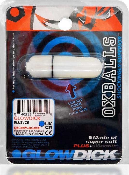 Produktbild Oxballs - Glowdick Cockring With Led Blue Ice (4 cm)