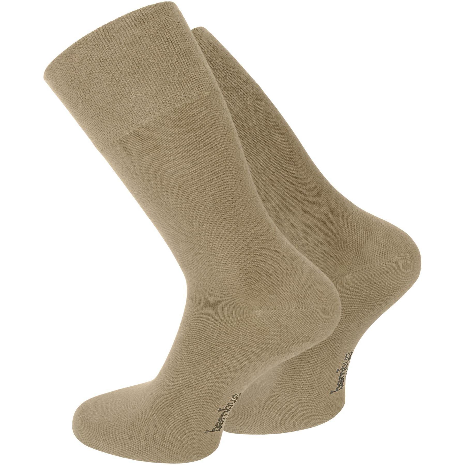 Normani, Herren, Socken, 6 Paar Bambus-Gesundheitssocken Classic, Beige, (6er Pack, 47 - 50)