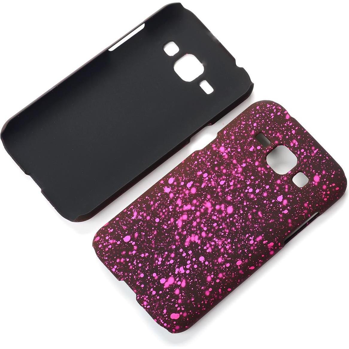 Thumbnail - König Design Handy Hülle Schutz Case Bumper Etuis für Samsung Galaxy J1 2015 3D Sterne Pink (Samsung Galaxy J1), Smartph...