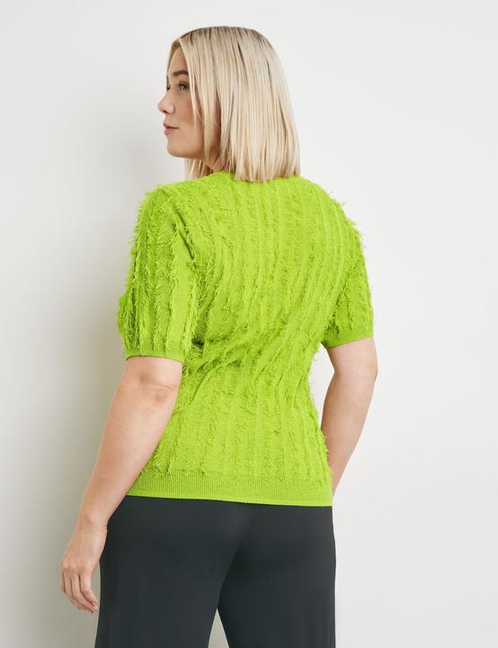 Produktbild Samoon Kurzarmpullover mit Fransen-Details Strick, Shirt, Top, Body - 62826 (50)