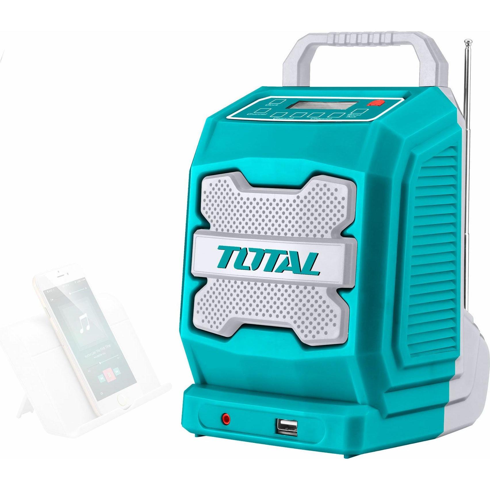 Total Akku-Radio, 20V Li-Ion, 2000mAh, Industrie - ohne Akku und Ladegerät, Radio