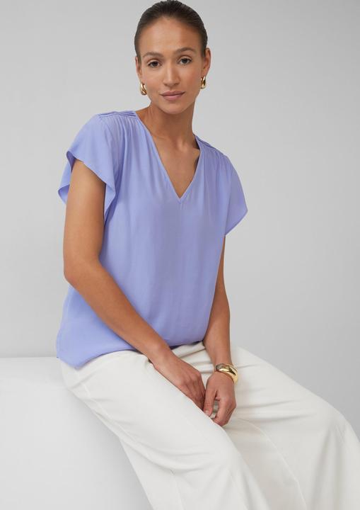Produktbild S.Oliver Bluse Fliessende Viskosebluse mit Smok-Effekt und Volantärmeln (42)