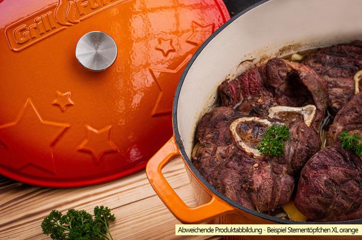Actual product image Grillfürst Dutch Oven Star Pot / Cast Iron Roaster - enamelled - XL - blue