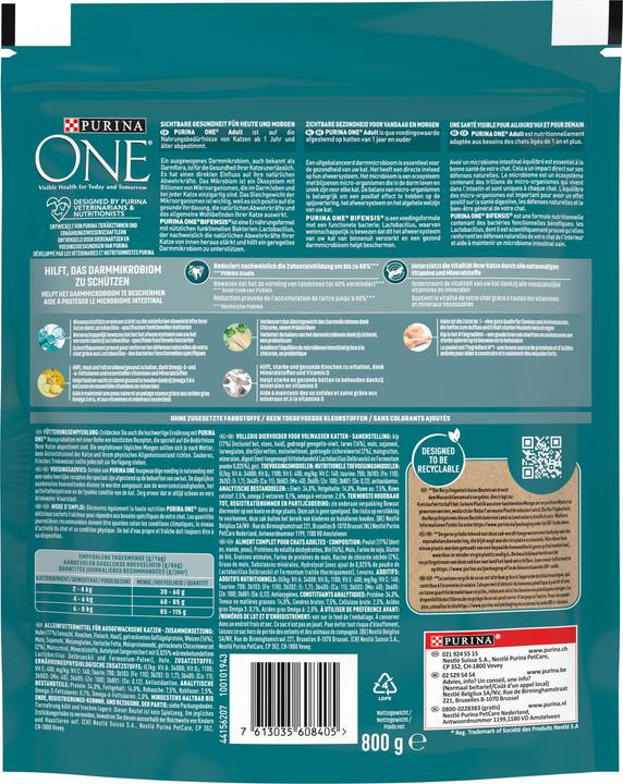 Image du produit Purina ONE Poulet et céréales complètes (Adulte, 1 pcs, 800 g)