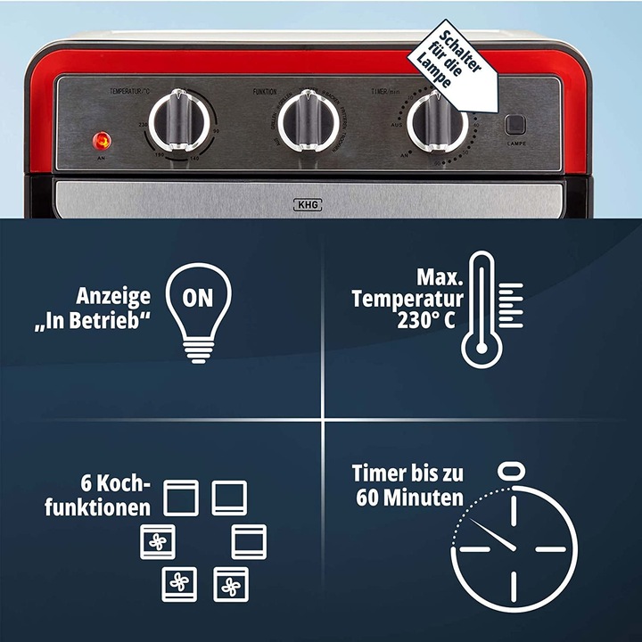 Produktbild KHG Mini-Backofen Retro MBO-22CS