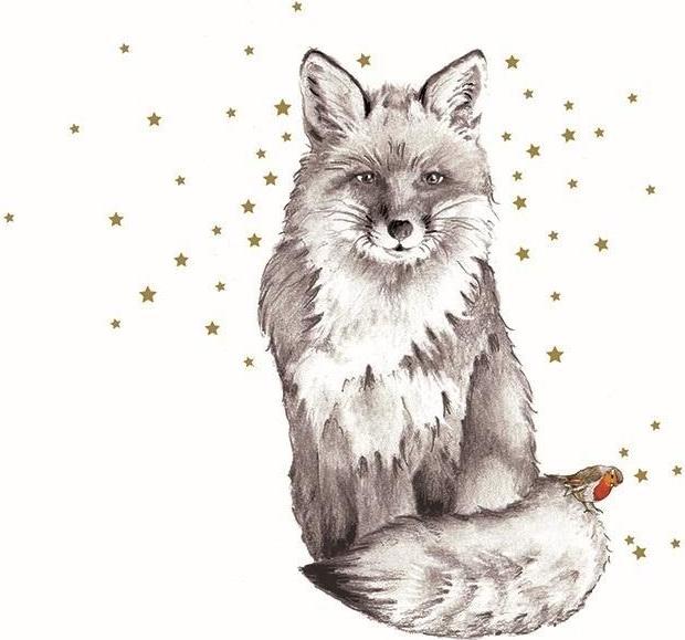 Clear Creations Swarovski Karte quadratisch Fuchs und Vogel