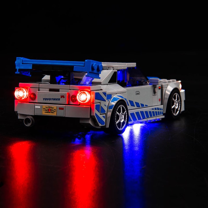 Actual product image BrickBling LED light set for LEGO 2 Fast 2 Furious - Nissan Skyline GT-R (R34) (76917)