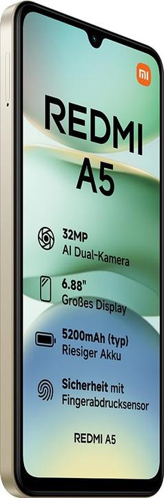 Image du produit Xiaomi Redmi A5 4G (128 Go, Or Sandy, 6.88", Double SIM, 4G)