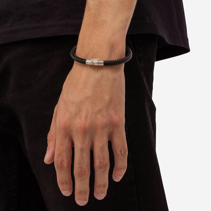 Actual product image Buddha to Buddha Armband Ellen Leder Schwarz 149BL E (19 cm, Leather, Silver 925)