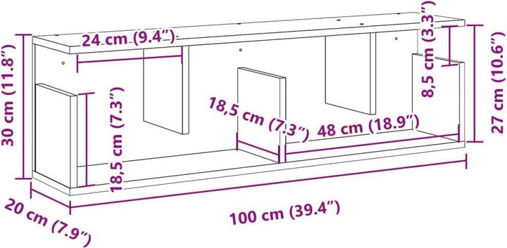 Immagine prodotto vidaXL Armadio a muro (100 x 20 x 30 cm)