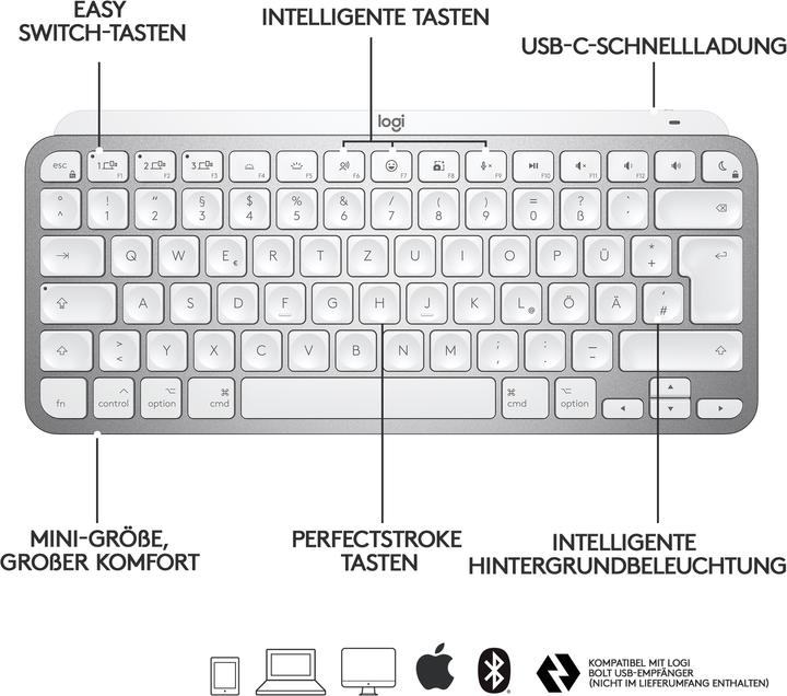Produktbild Logitech Mx Keys Mini for Mac (DE, Kabellos)