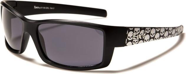 Actual product image Locs Rectangle sunglasses with skull pattern