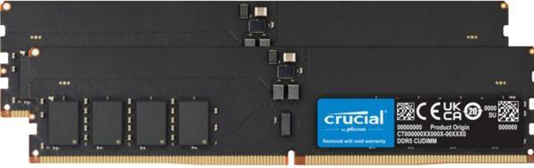 Actual product image Crucial DDR5-6400 Kit 128GB 2x64GB CUDIMM CL52 (2 x 64GB, 3200 MHz, DDR5 RAM, CU-DIMM)