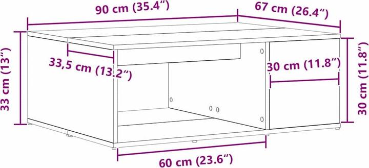 Immagine prodotto vidaXL Couchtisch (90 x 67 x 33 cm)