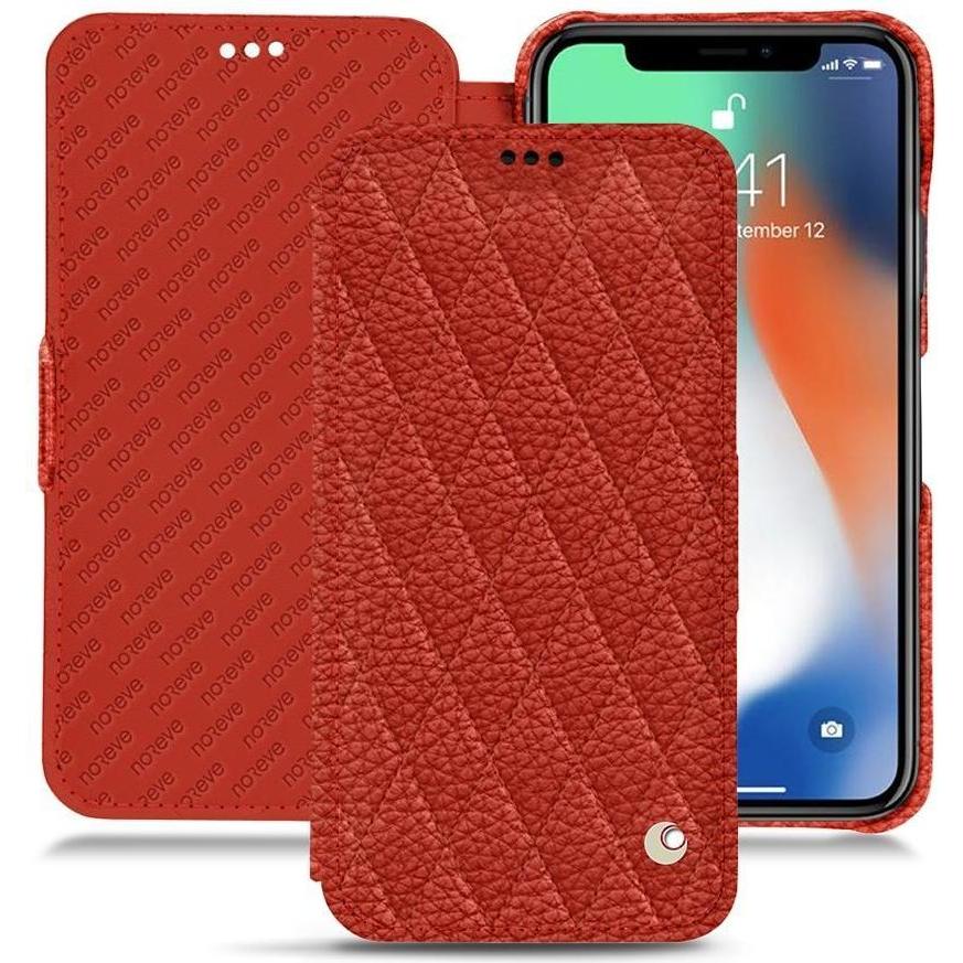 Noreve Lederschutzhülle horizontal (Apple iPhone XR), Smartphone Hülle, Orange