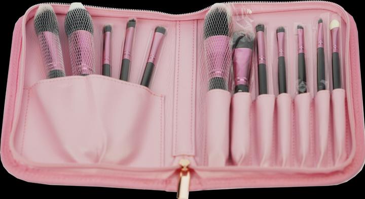 Image du produit Set de 12 pinceaux en poils synthétiques, rose (Set)