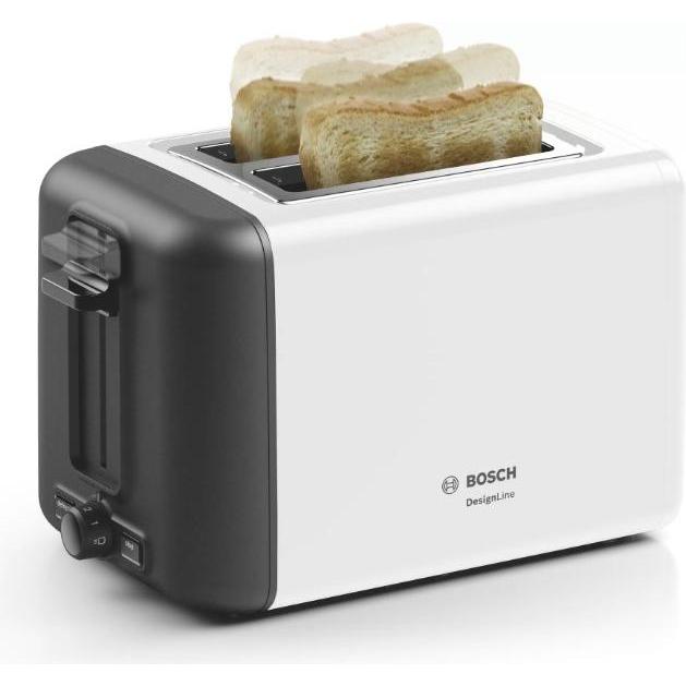 Thumbnail - Bosch Hausgeräte TAT3P421 toaster 2 slice(s) Black, White, Toaster, Schwarz, Weiss