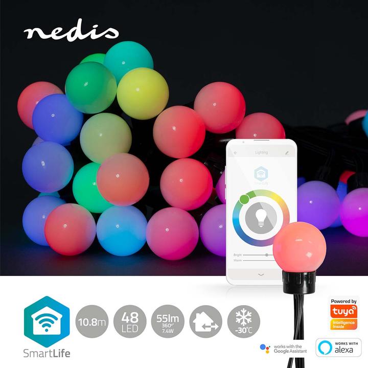 Actual product image Nedis SmartLife Decorative LED | Wi-Fi | RGB | 48 LED's | 10.80m | Android™ / IOS (10.80 m)