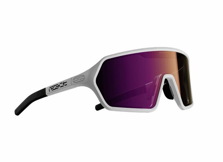Actual product image React nova white Small sunglasses (Nova white, Silver mirror coating)