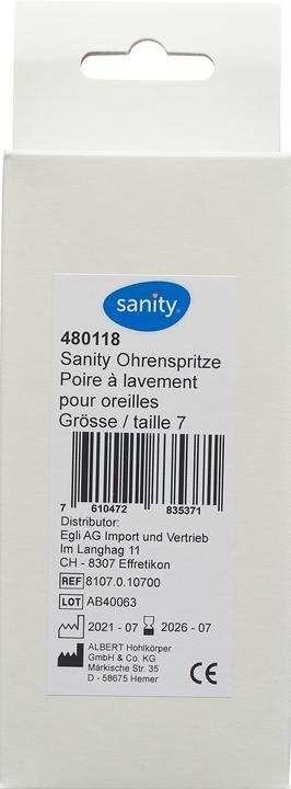 Image du produit Sanity Seringue auriculaire