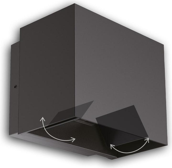 Produktbild Isoled LED Wandleuchte Up&Down 2x5W, 15-120°, IP65, schwarz, warmweiss (IP65)