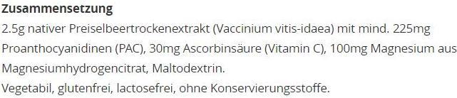 Nutritional values and ingredients Alpinamed Granules (20 Piece, Sachet, 100 g)