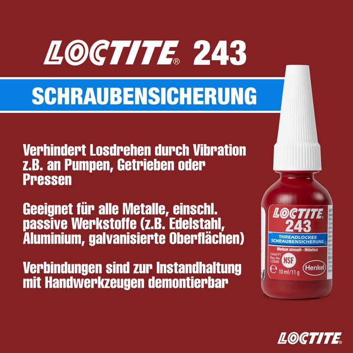 Actual product image Loctite Screw lock 243 (20 g, 5 ml)