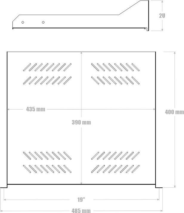 Actual product image Datacom 19" Police s perforac???? 2U