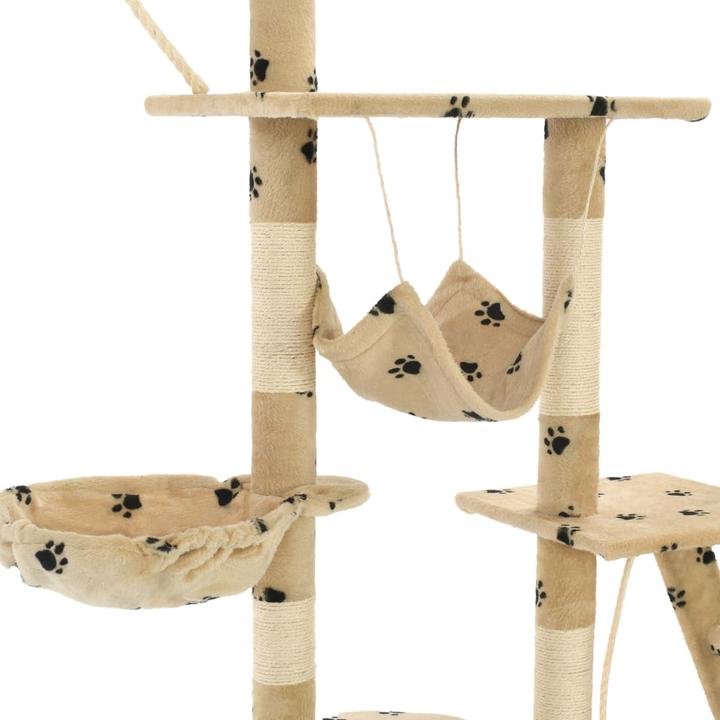 Actual product image vidaXL Kratzbaum (250 cm, Beige with paw pattern)