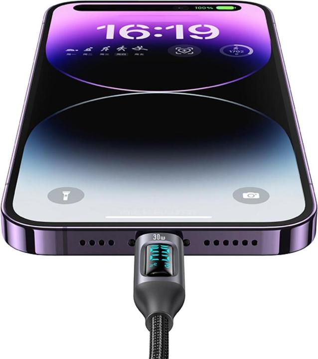 Produktbild EKO 30W Ladekabel Typ-C auf Lightning 1.2m Modell Display BD mit LED-Bildschirm (1.20 m, 30 W)