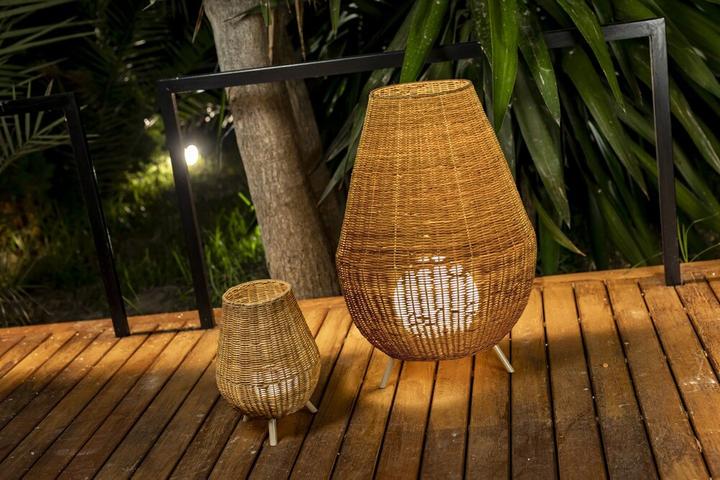 Produktbild Newgarden SAONA 70 LED Rattan Standleuchte 70cm kabellos + Steuerung Innen & Aussen IP65 (70 lm, IP65)