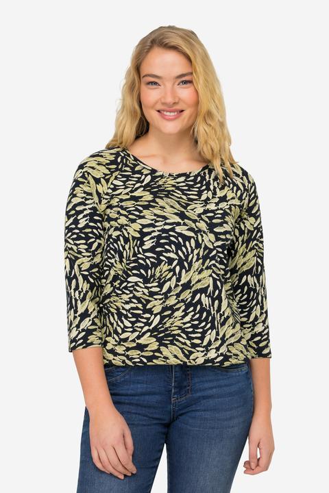 Actual product image Laurasøn T-shirt Fish Print Crew Neck 3/4 Sleeves (M)