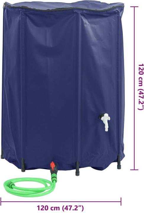Actual product image vidaXL Water tank with tap Foldable 1350 L PVC (1350 l)