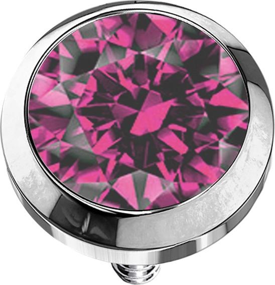 Produktbild Star Piercing Dermal Anchor silber mit Kristall pink (ohne Messing, Titan G23)